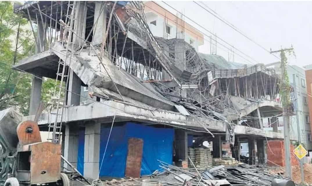 Hyderabad: Under-construction building collapses in Nizampet; 2 hurt