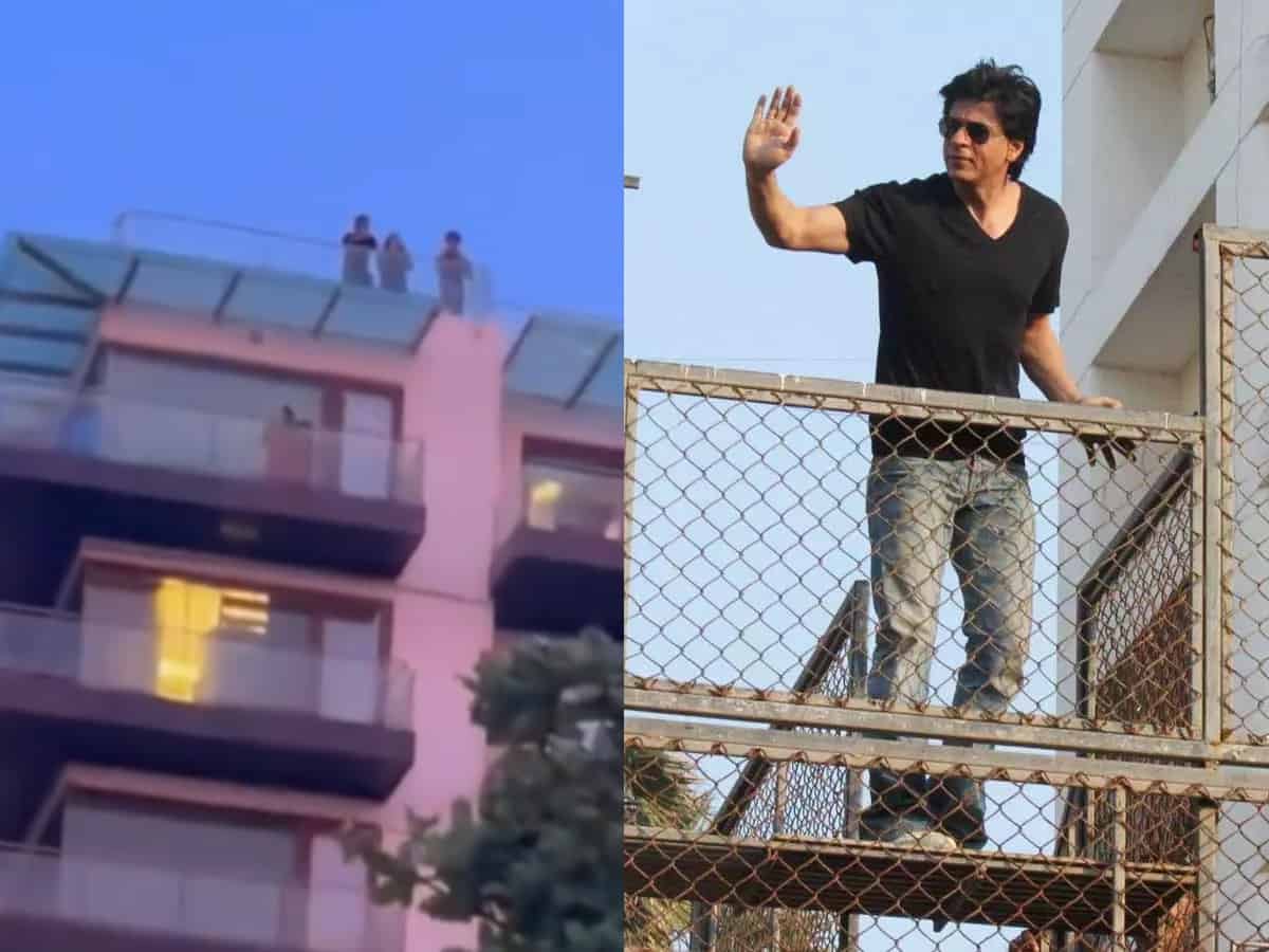 Watch: Shah Rukh Khan spotted chilling at Mannat's terrace