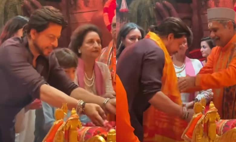 Unseen video of SRK performing Ganesh puja at Ambani's home