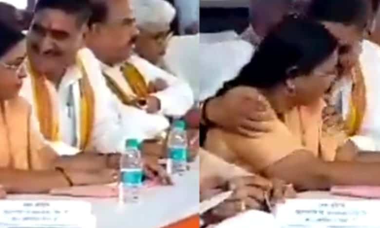 BJP MP caught on camera inappropriately touching women colleague