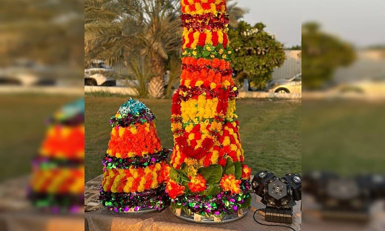 Flowers of Telangana’s Bathukamma bloom across the Gulf region