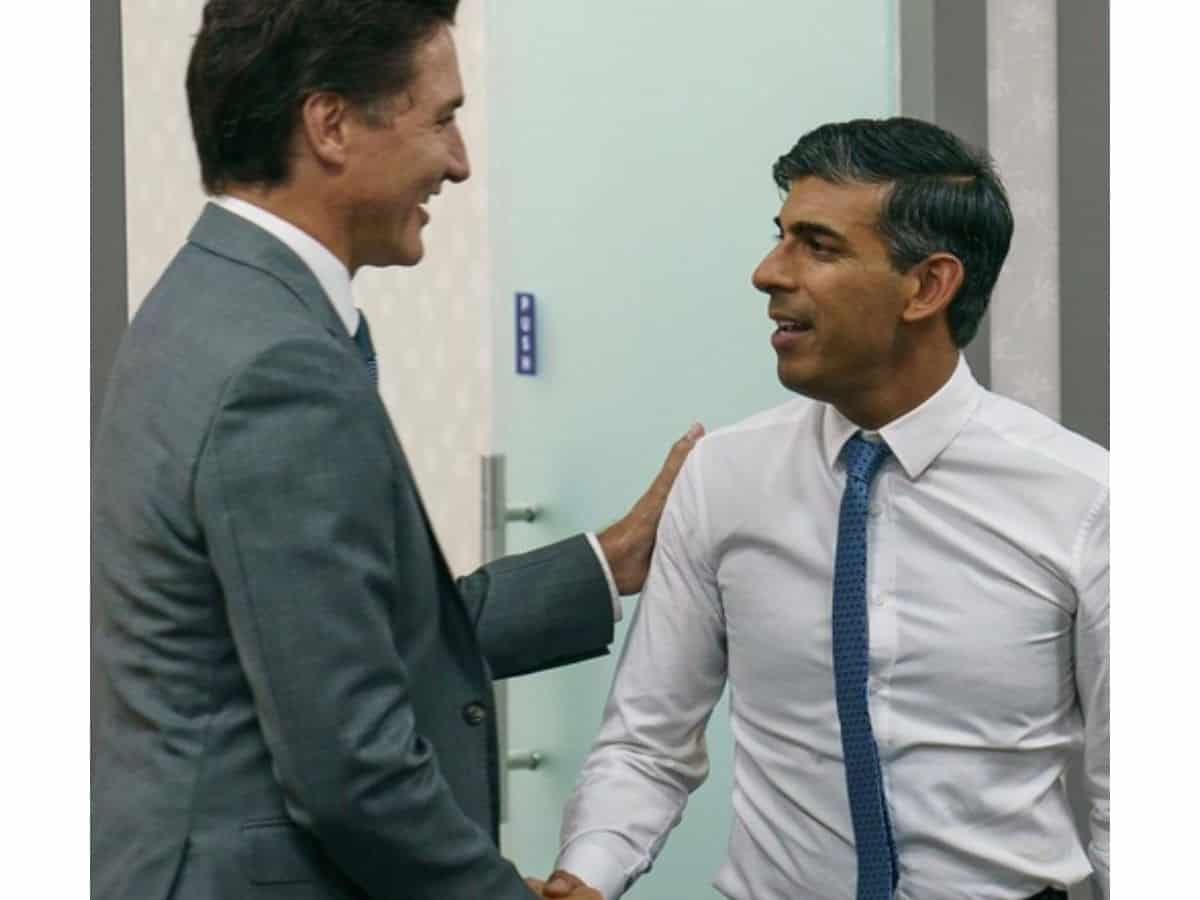 British Prime Minister Rishi Sunak and Justin Trudeau