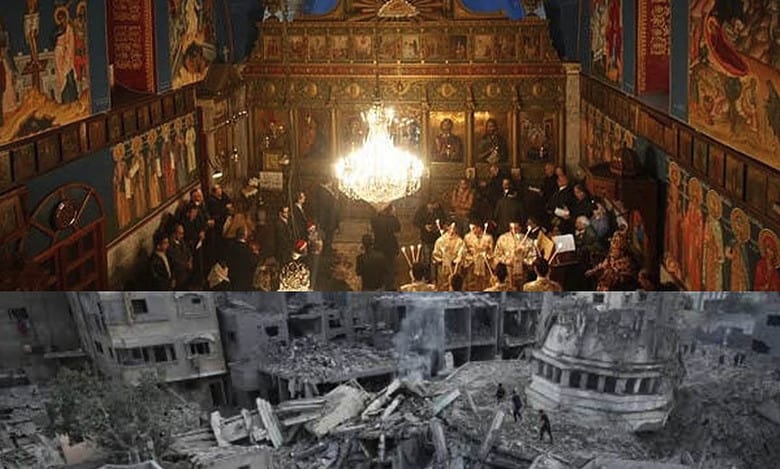 Israeli airstrikes hit world’s 3rd oldest church sheltering hundreds of Palestinians
