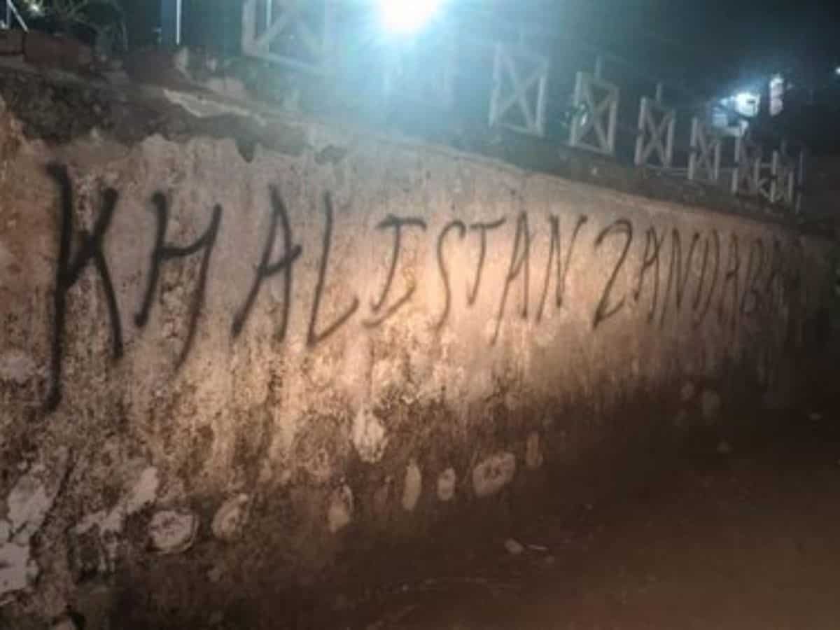 'Khalistan Zindabad' slogans on building in Dharamsala ahead of WC match