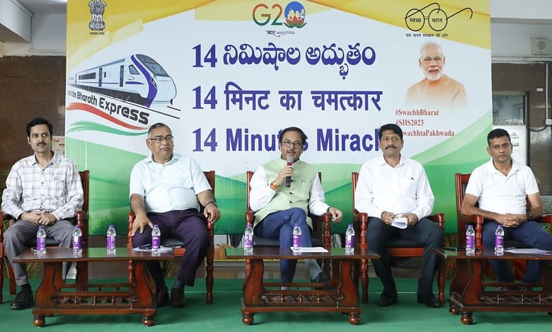 Hyderabad: SCR launches'14 Minutes Miracle' to clean Vande Bharat