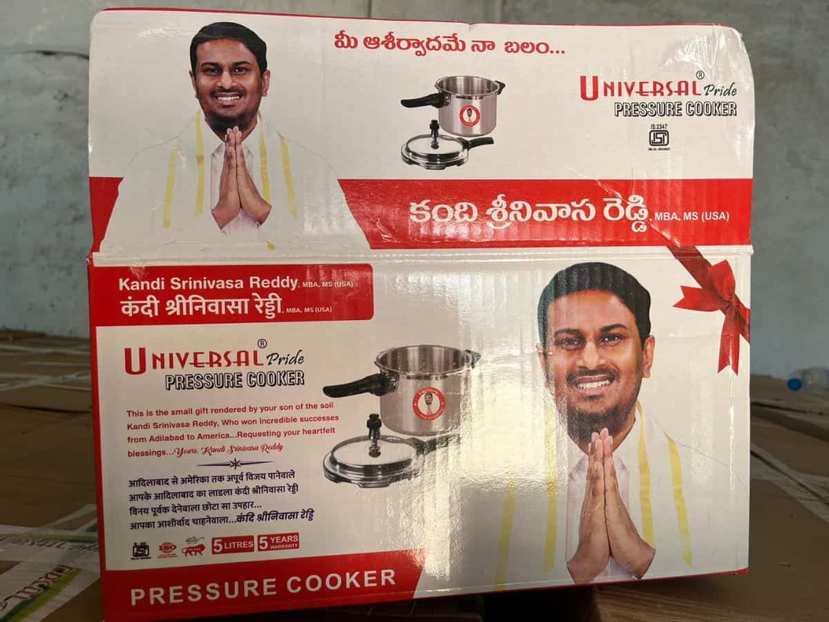 Telangana: Cong ticket aspirant booked for distributing cookers in Adilabad