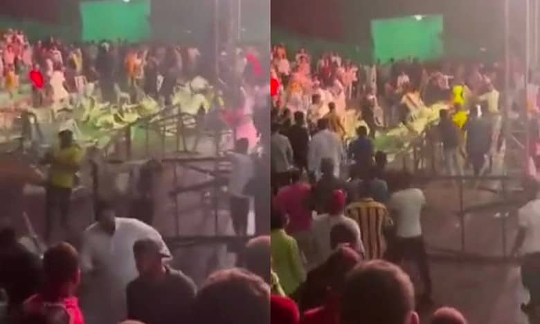 Video: Brawl breaks out between two groups at Hyderabad's stadium