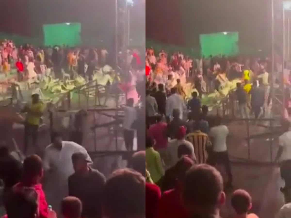 Video: Brawl breaks out between two groups at Hyderabad's stadium