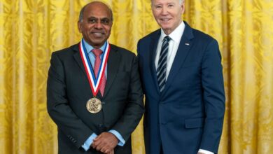 Indian-American scientist Subra Suresh and US president Joe Biden