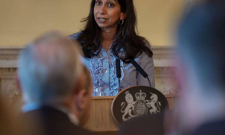 Suella Braverman warns against waving Palestinian flags in UK