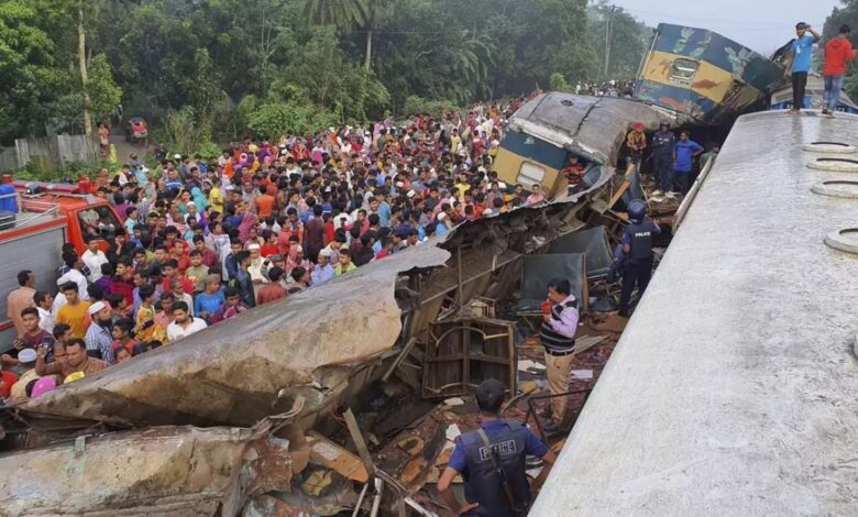 cargo train collided with a passenger train in Bhairab