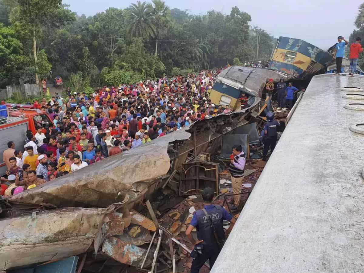 cargo train collided with a passenger train in Bhairab