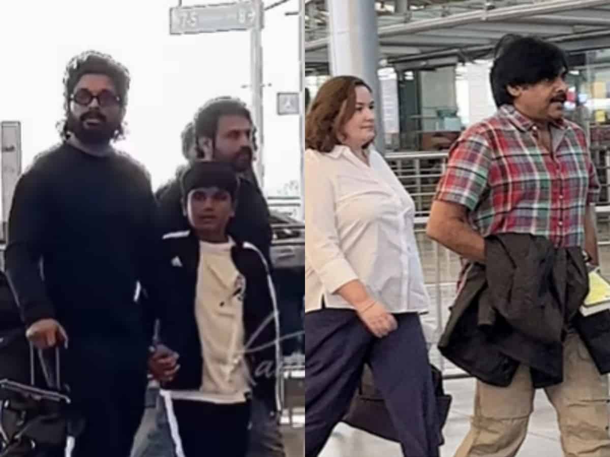 Tollywood celebrities flock to Hyderabad airport - Watch