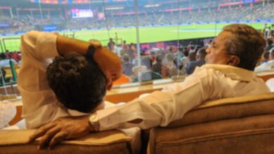 _watching a match between Australia and Pakistan at the Chinnaswamy Cricket Stadium