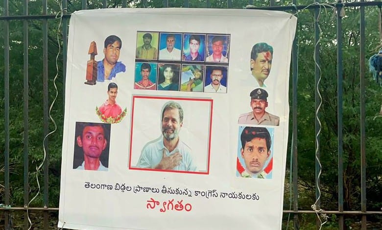 Anti-Congress posters erected in Hyderabad ahead of manifesto release