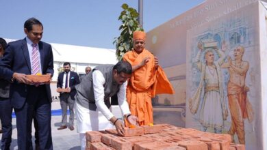 Dharmendra Pradhan visits BAPS Hindu Mandir in Abu Dhabi