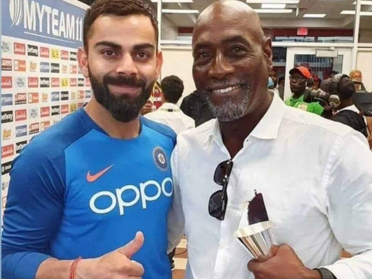 Cricketer Virat Kohli and Vivian Richards