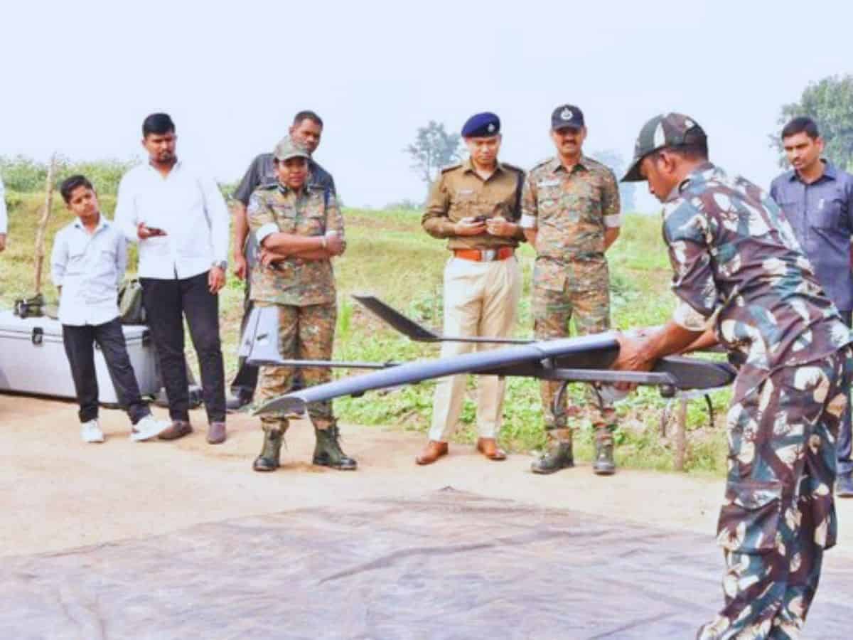 Drone surveillance for Telangana poll security in Mancherial