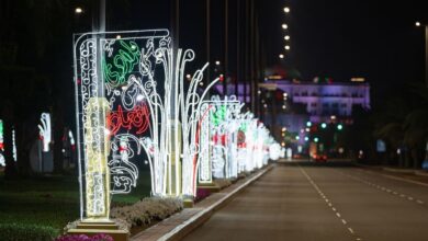 Abu Dhabi shines with 4,800 geometric shapes for 52nd National Day