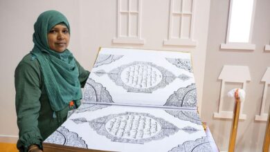 UAE: Indian woman showcase calligraphic handwritten Holy Quran at SIBF 2023