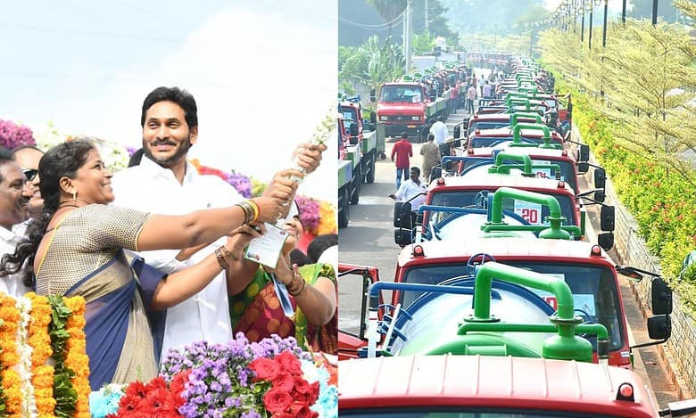 Andhra Pradesh CM Jagan flags off 100 desludging vehicles