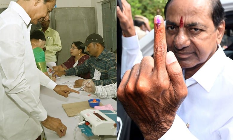 Video: Telangana CM KCR, wife cast vote in Chintamadaka
