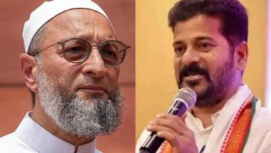 Owaisi wears 'khaki knicker' under sherwani, Revanth slams AIMIM chief