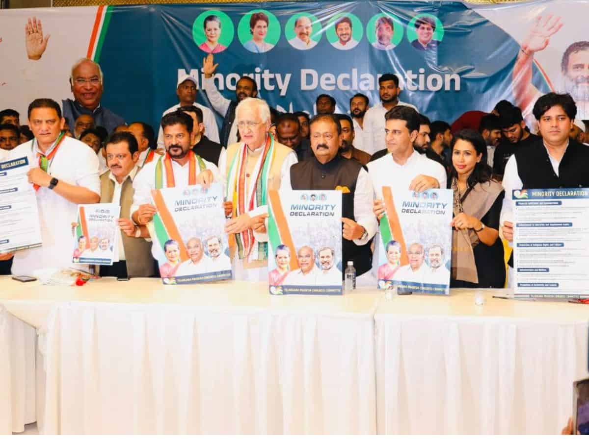 Telangana Cong minority declaration: Rs 4K cr budget, caste census promised