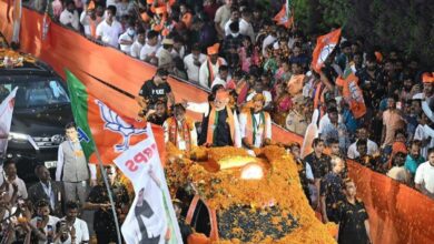 PM Modi's massive election roadshow takes over Hyderabad roads