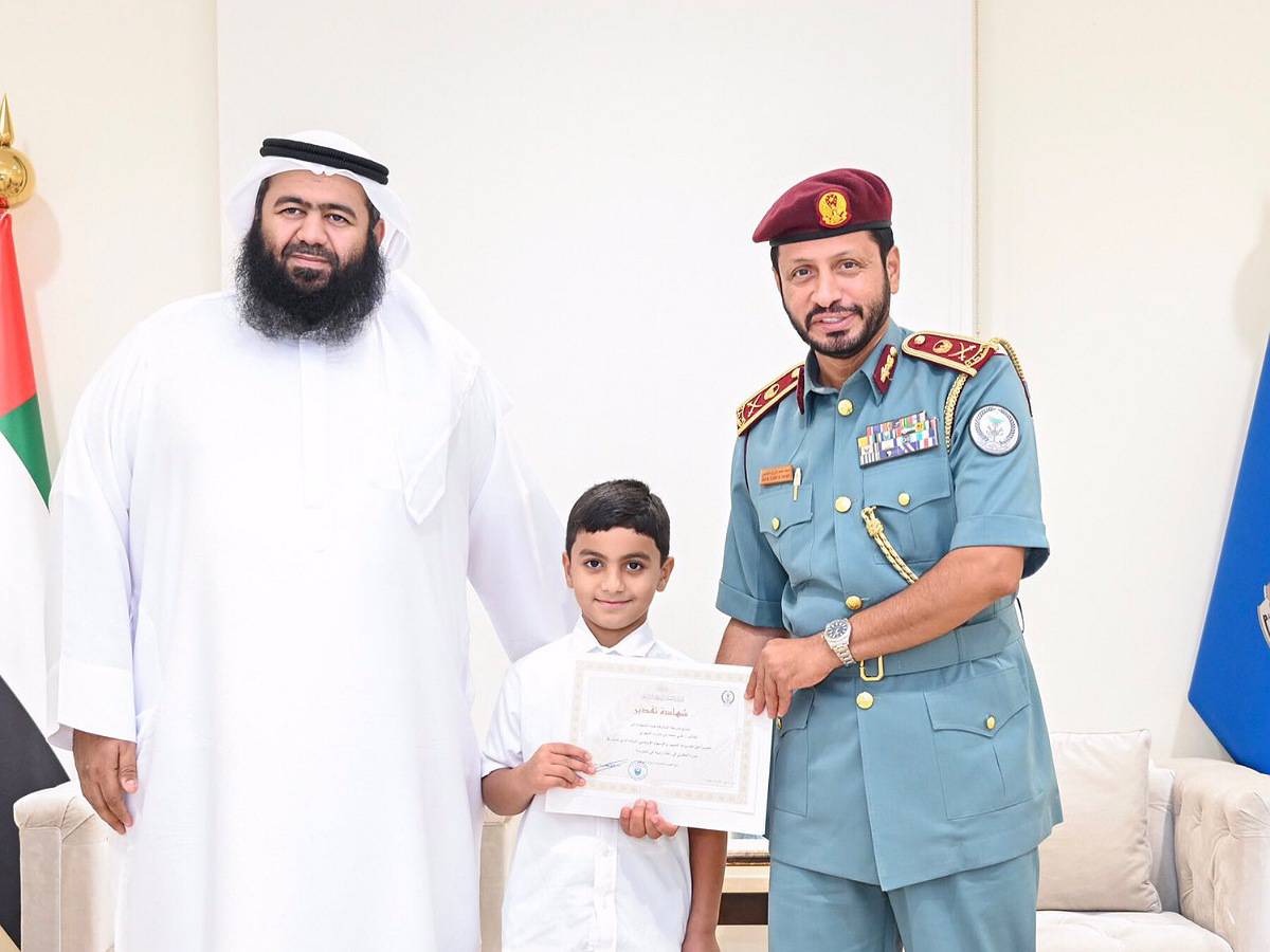 Sharjah Police honour boy for saving classmate's life