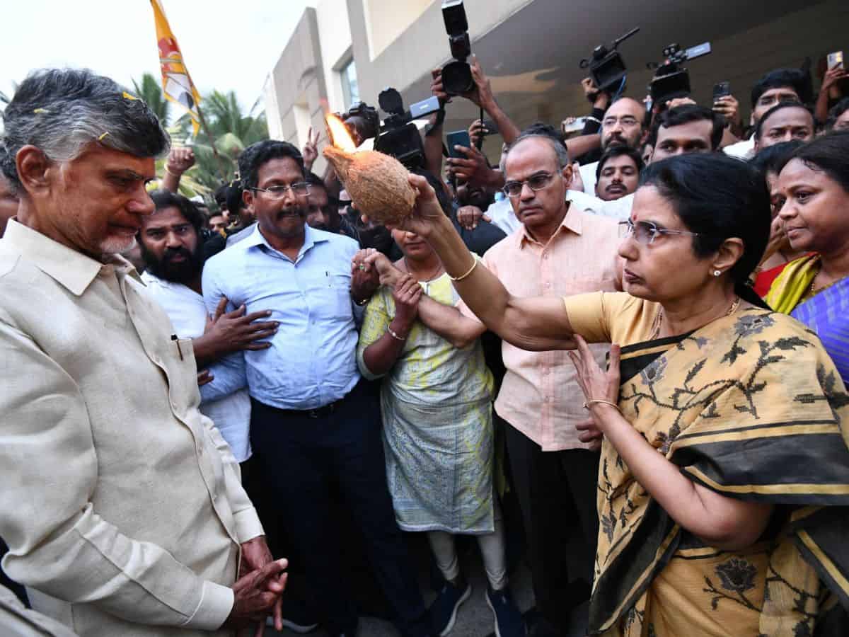 TDP Chandrabbau Naidu in Hyderabad