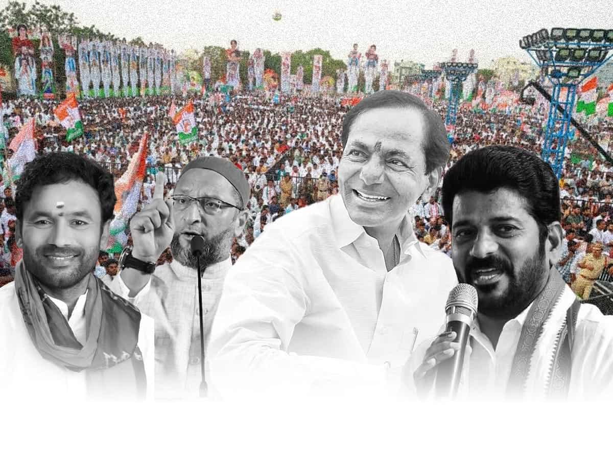 Betting on Telangana polls: Congress 58-60, BRS 49-51, BJP 5-6, AIMIM 7-8