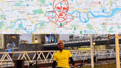 Admiration for KCR: London-based Telangana cyclist maps CM's face