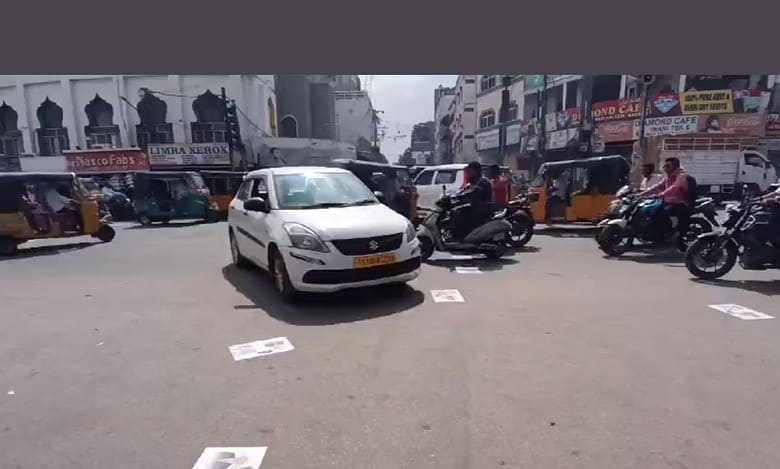 Anti-Israel posters pasted on roads in Hyderabad's Nampally