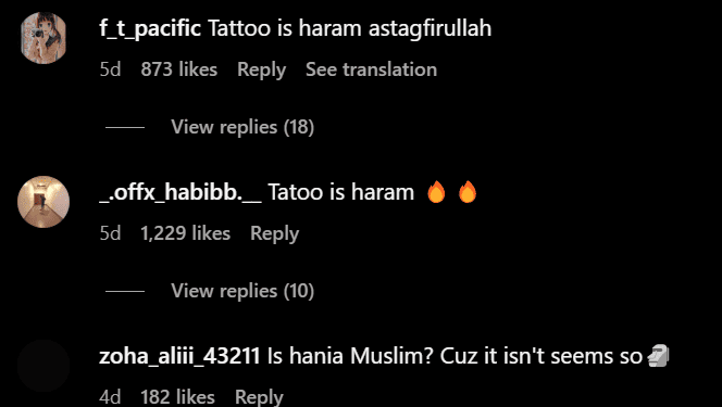 'Are you Muslim?' Hania Aamir faces backlash over Tattoo