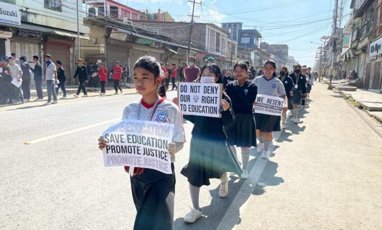 tribal students' protest rally in Manipur