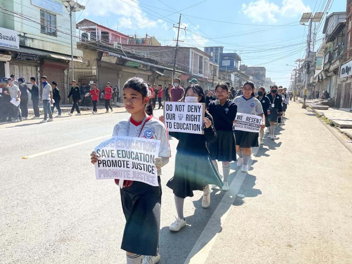 tribal students' protest rally in Manipur