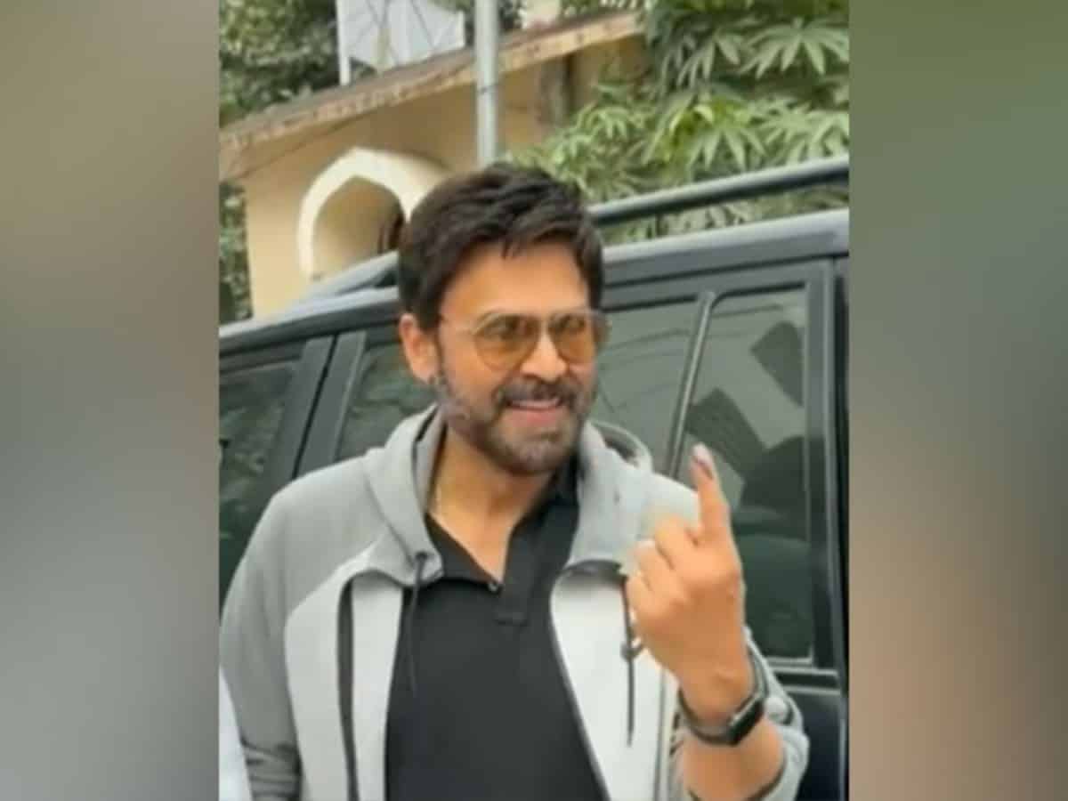 Hyderabad: Venkatesh Daggubati casts his vote in Telangana Assembly polls