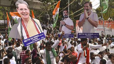 In photos: Telangana polls 2023 - Congress celebrates lead