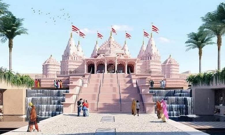 Indian children in Abu Dhabi giving final shape to gifts for guests of BAPS Hindu temple inauguration