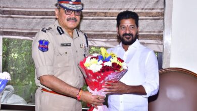 Telangana DGP Anjani Kumar meets Revanth Reddy along with Mahesh Bhagwat