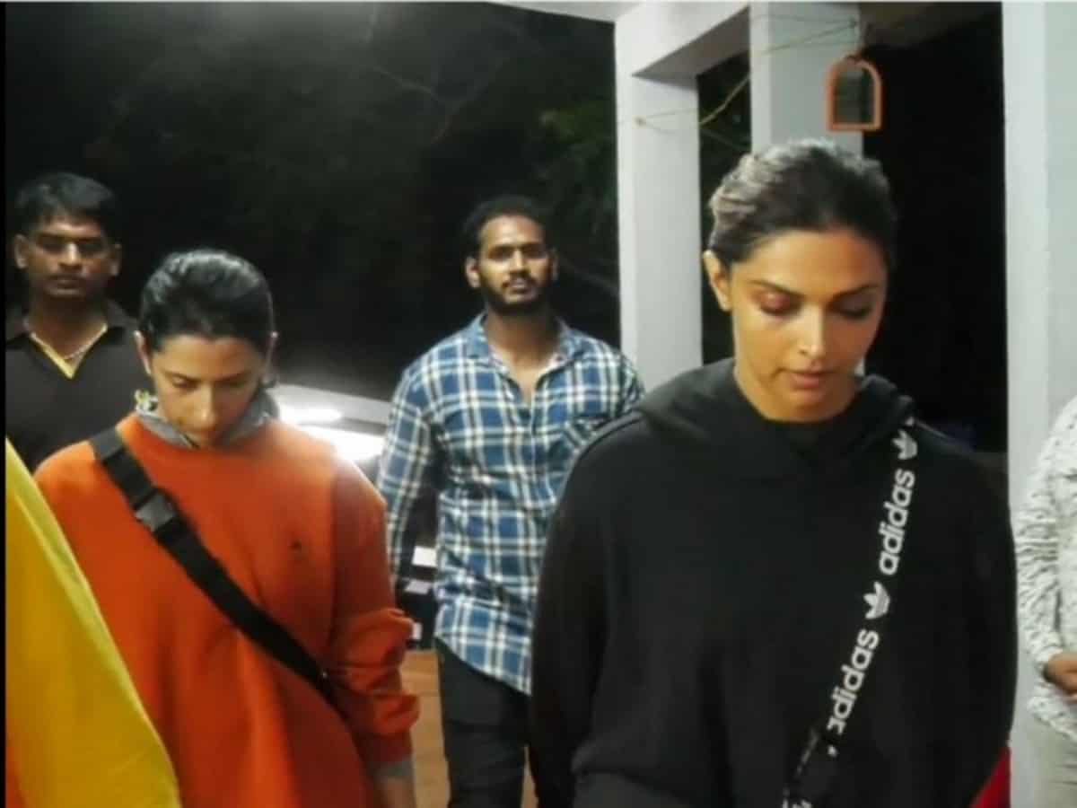 Deepika Padukone arrives in Tirumala to seek blessings of Lord Venkateswara with sister Anisha