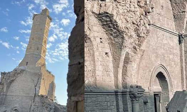 The Great Omari Mosque, the oldest and largest mosque in Gaza, was destroyed by Israeli bombing in the Old City of Gaza City.