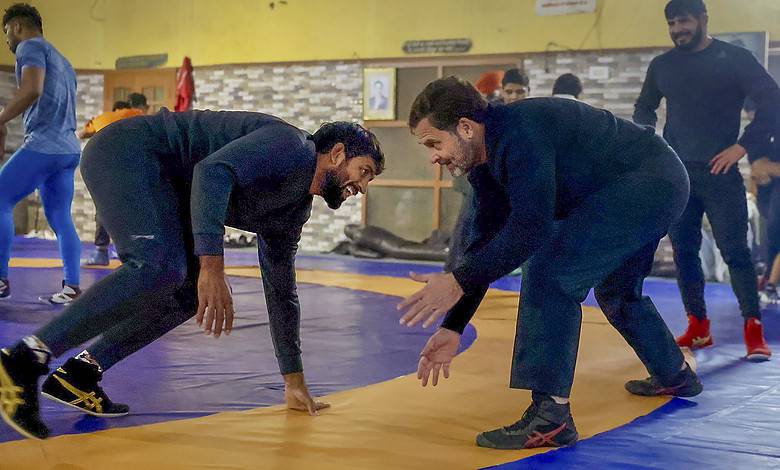 Rahul Gandhi shows Jiu-Jitsu skills during meeting with Bajrang, other wrestlers