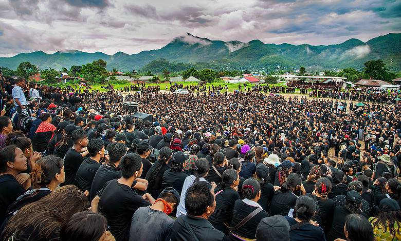 **EDS, YEARENDERS 2023: GENERAL NEWS (MANIPUR VIOLENCE)** Churachandpur: Members of Indigenous Tribal Leaders Forum (ITLF) take part in a protest rally as a mark of protest against the harrowing incident that occurred on May 4, in Churachandpur district, Manipur, Thursday, July 20, 2023. (PTI Photo)(PTI12_27_2023_000090B)