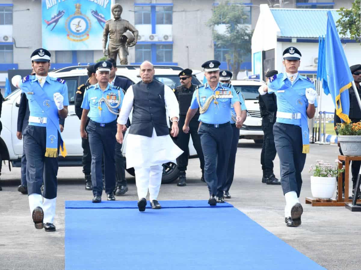 Hyderabad: Remain open to new ideas, Rajnath Singh tells Air Force cadets