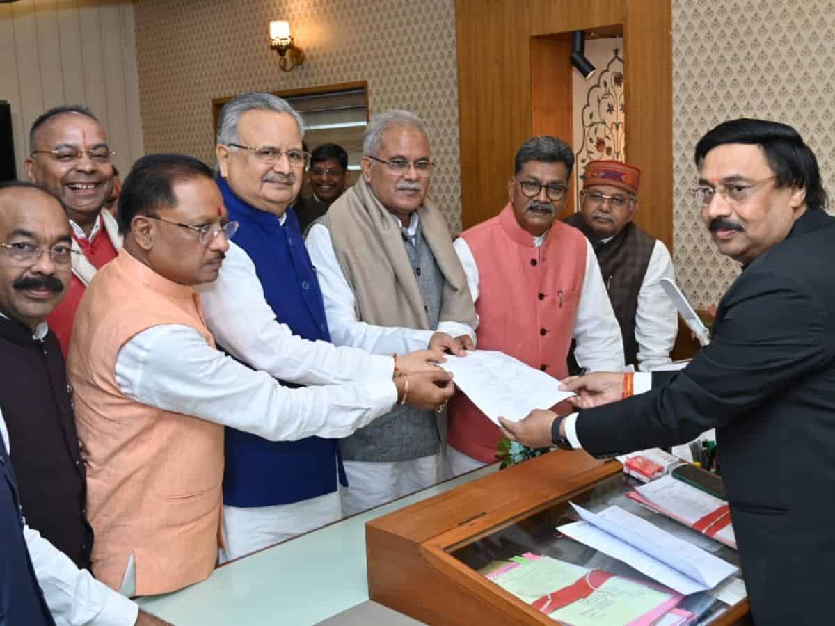 Chhattisgarh: Ex-CM Raman Singh files nomination for assembly speaker's post