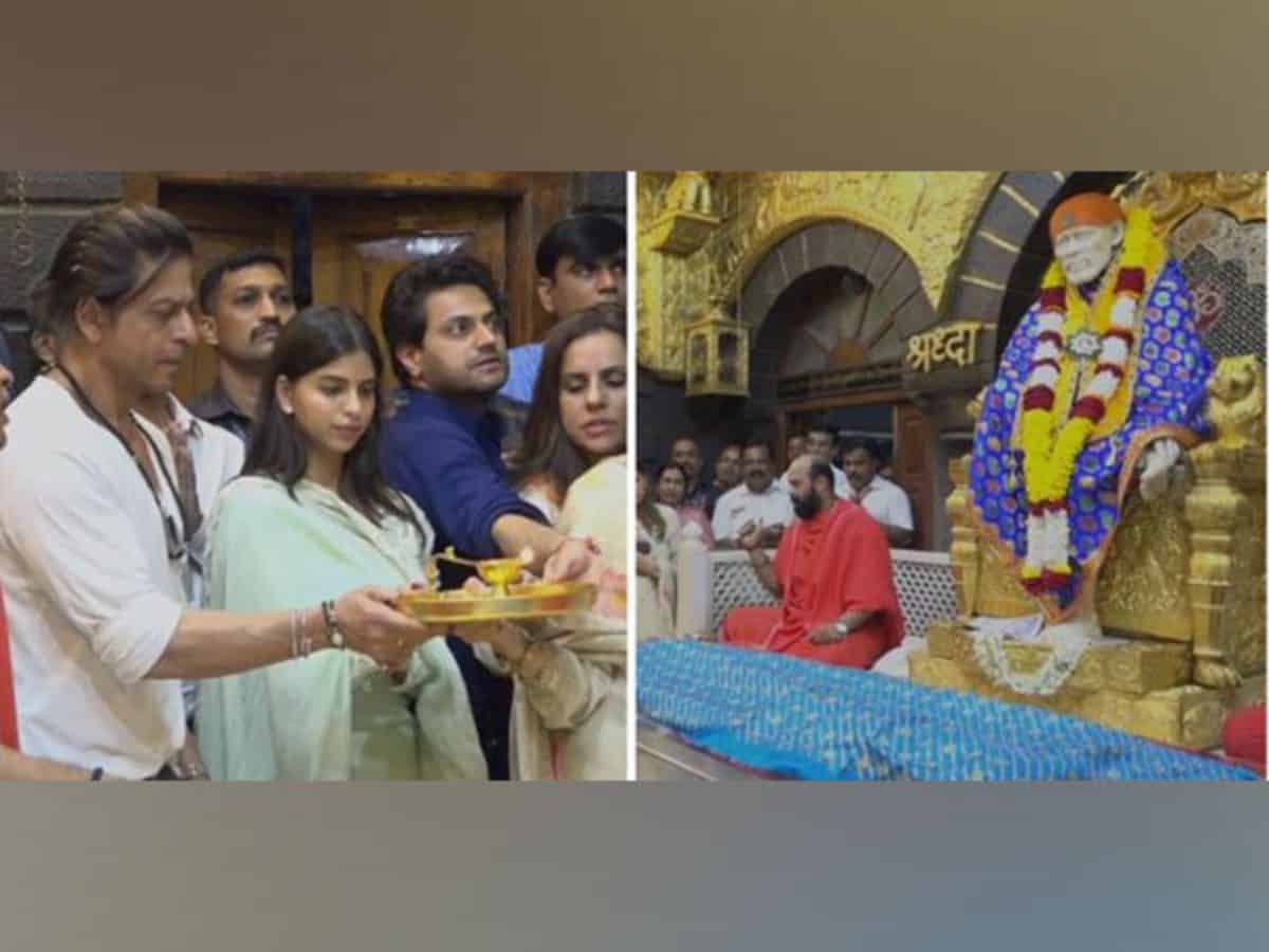 SRK performs pooja at Sai Baba temple in Shirdi with daughter Suhana