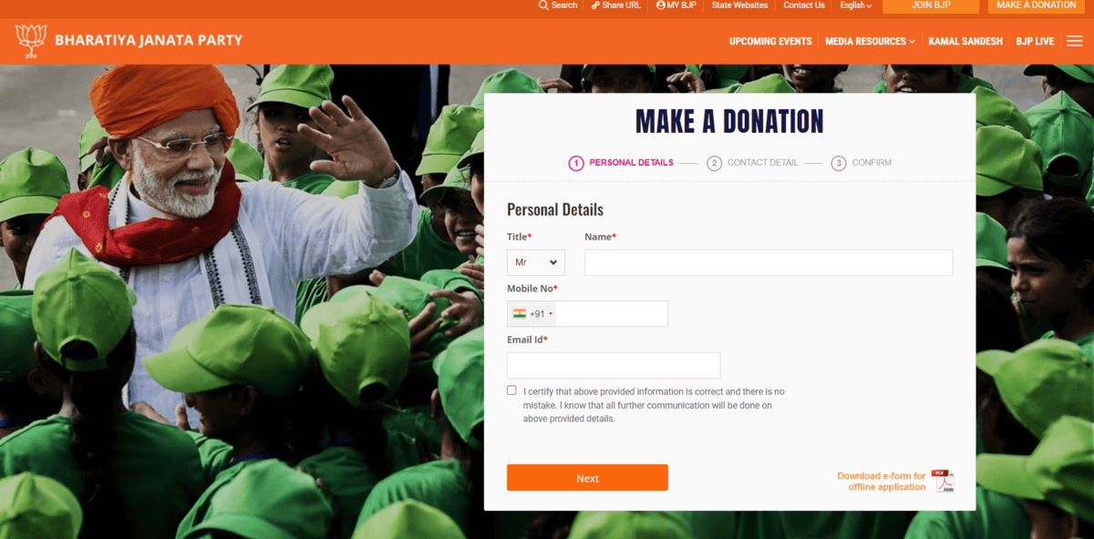 BJP acquires Congress's 'Donate for Desh' domain, spurring confusion