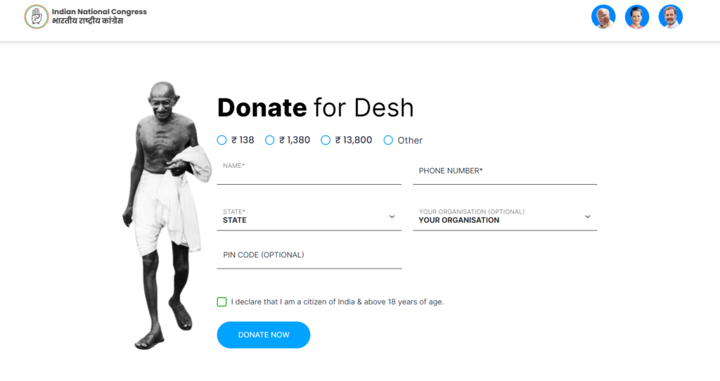 BJP acquires Congress's 'Donate for Desh' domain, spurring confusion